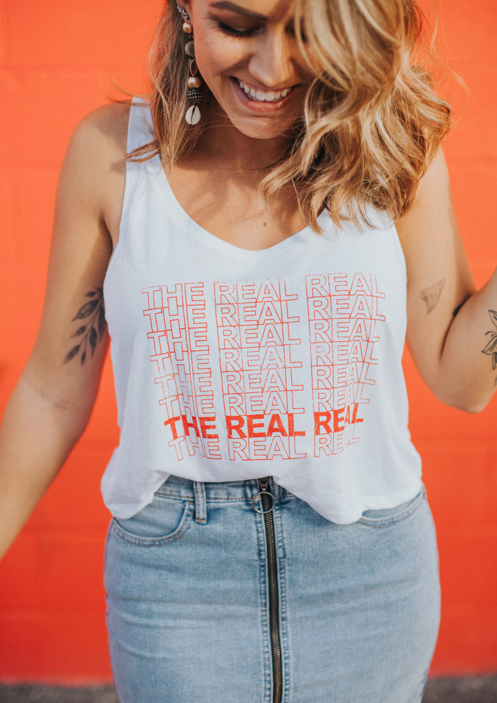 The Real Real Cozy White Cropped Tank